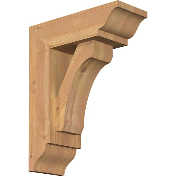 Ekena Millwork Legacy Traditional Smooth Bracket w/ Offset Brace, Western Red Cedar, 5 1/2"W x 14"D x 18"H BKT0604X14X18LEC01SWR - main